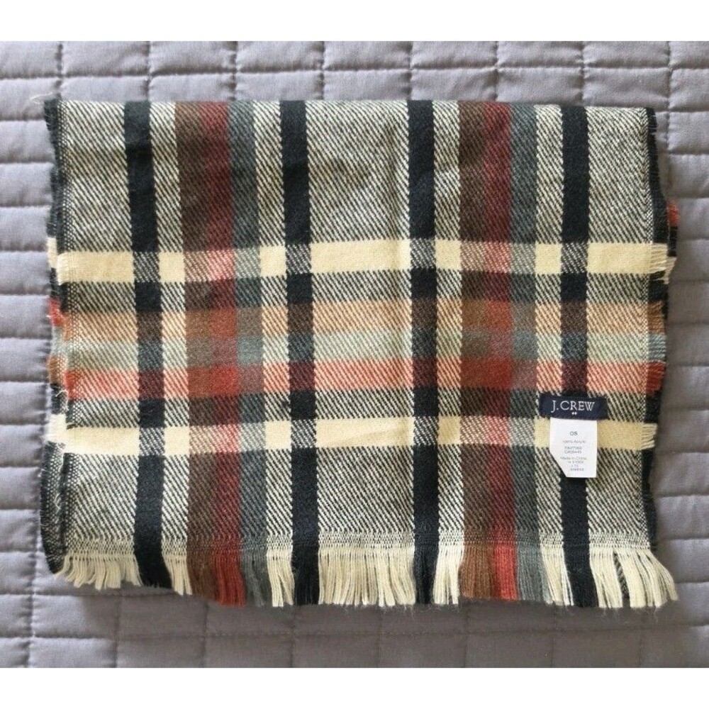 J. Crew Large Plaid Scarf @ 72” x 12”